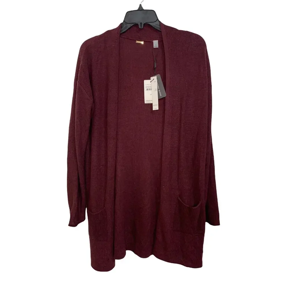 T‎ TAHARI Pocket Cardigan In Bourgogne size XS NWT $98